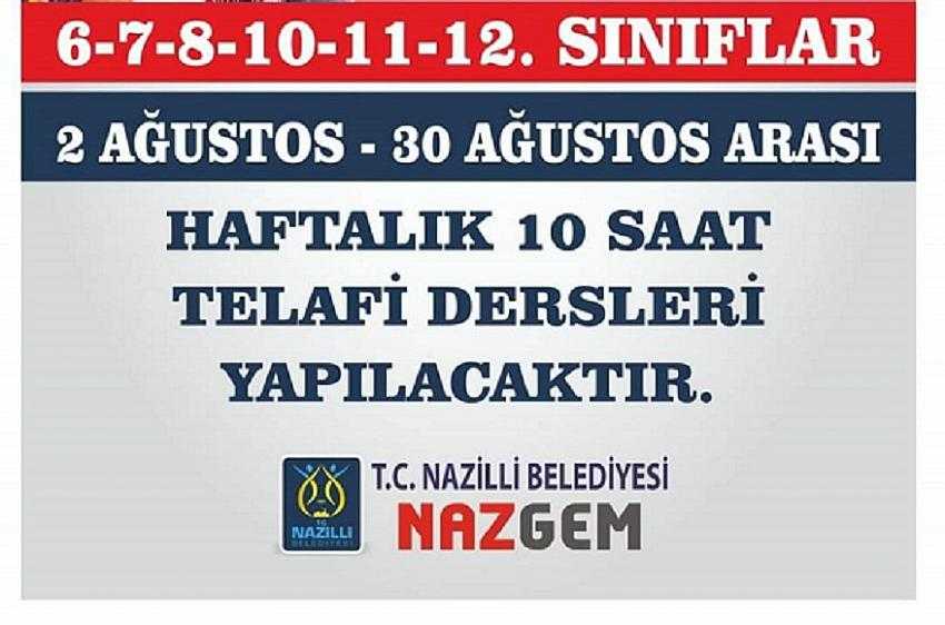 NAZGEM’İN ÜCRETSİZ TELAFİ KURSLARI BAŞLIYOR