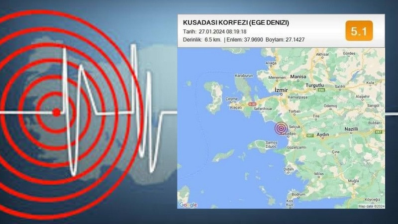 Kuşadası merkezli deprem korkuttu