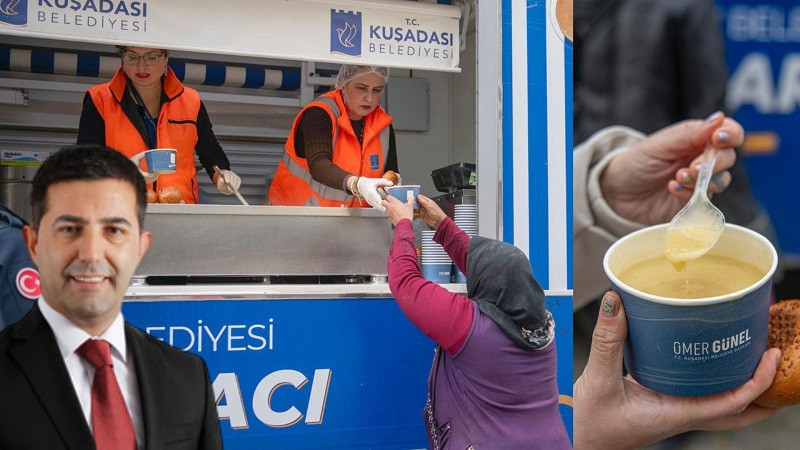 KUŞADASI BELEDİYESİ’NDEN İÇLERİ ISITAN SICAK ÇORBA İKRAMI