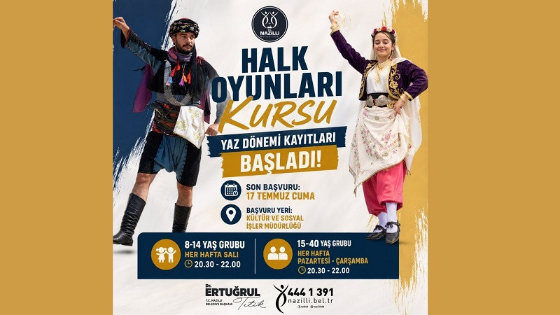 Nazilli Belediyesi halk oyunları yaz dönemi kursları başlıyor