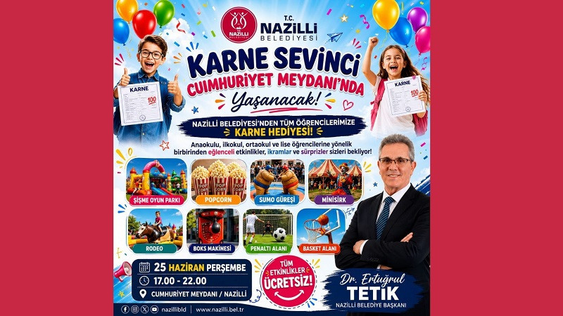 Nazilli Belediyesi’nden Öğrencilere Karne Hediyesi